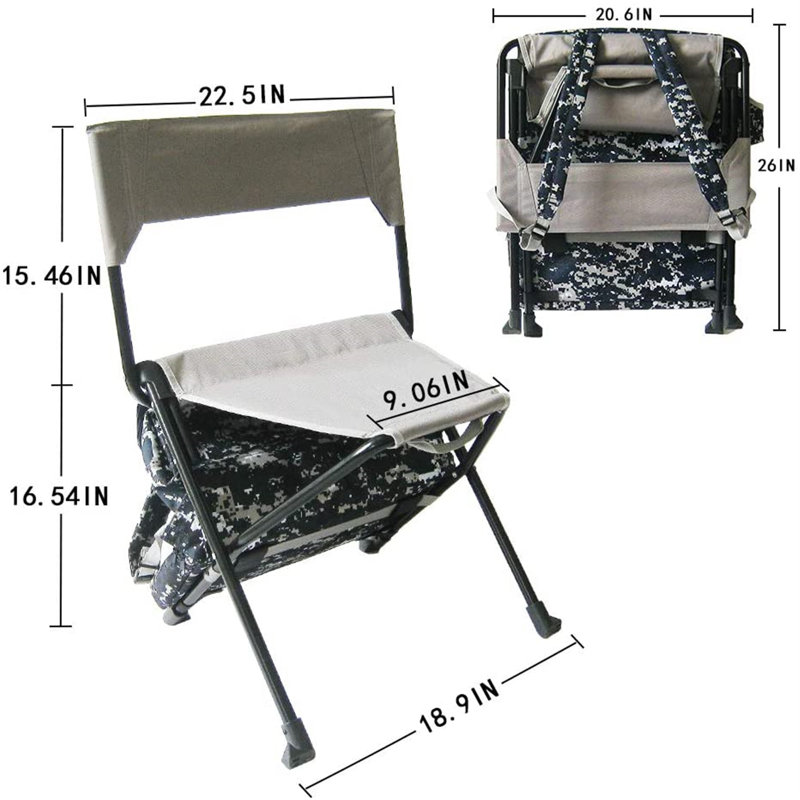 Kazia Folding Camping Chair, Gray