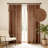 Linen Texture Tie Top Light Filtering Curtain Pair(2 Panels)-1799807140-1799807148
