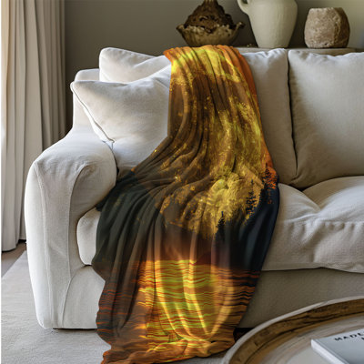 Mystical Moonbeam - couverture en sherpa de qualité supérieure 1 pièce - reproduction d'art luxueuse