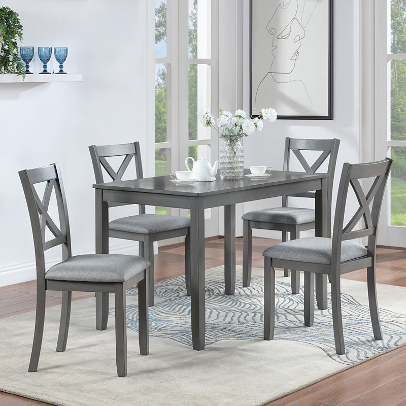 Chaise de cuisine avec siège rembourré, Gris