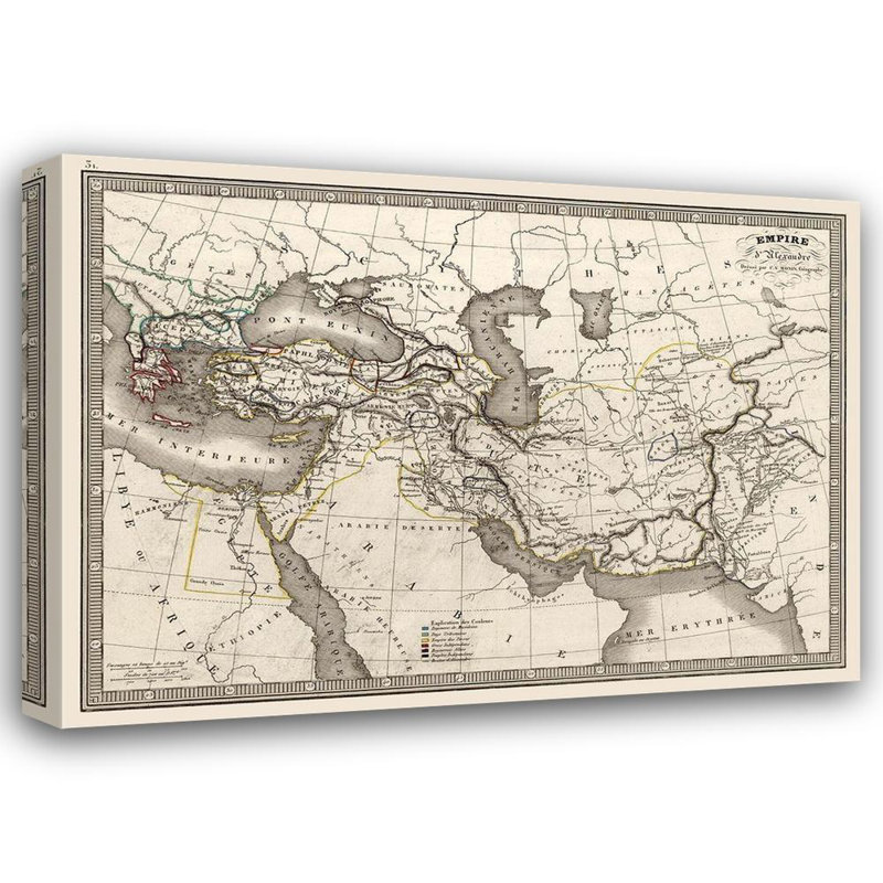 «Red Barrel Studio®», toile tendue avec châssis Monin, Alexander the Great Empire Middle East, Monin, H 14 po x l 18 po