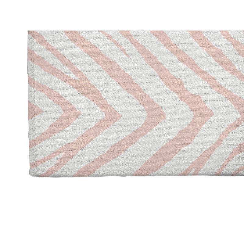 Zebra Stripe Kids Play Mat, Rectangle 48" x 72", Pink