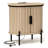 Parthenia 21.7" Mid-Century Modern Oval Nightstand, End Table With Fluted Sliding Doors And Built-In USB Charging Port(Set Of 2)