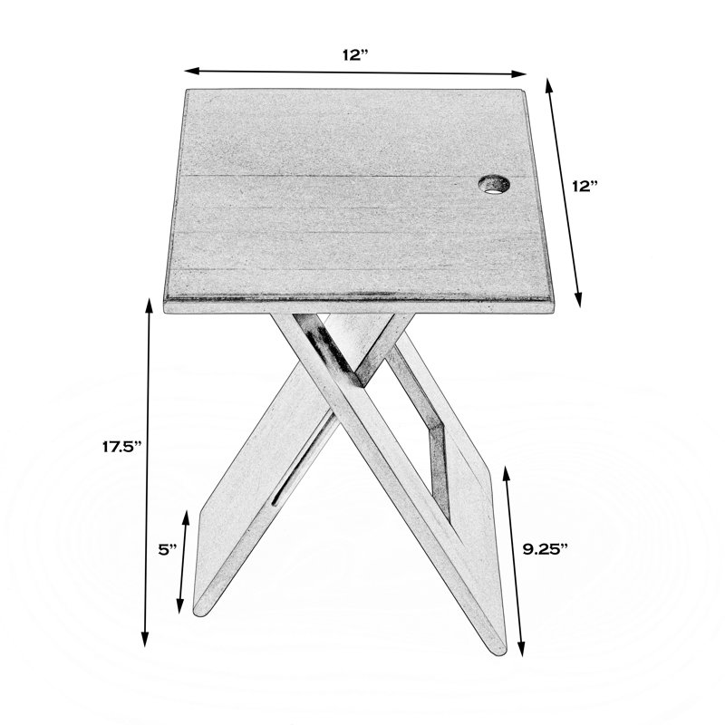 Mcallister Solid Wood Cross Legs End Table, Natural