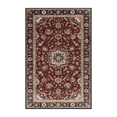Machine Washable Persian Black Area Rug