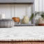 Tapis floral gris / ivoire en laine / coton touffeté à la main Ingurs-958780495