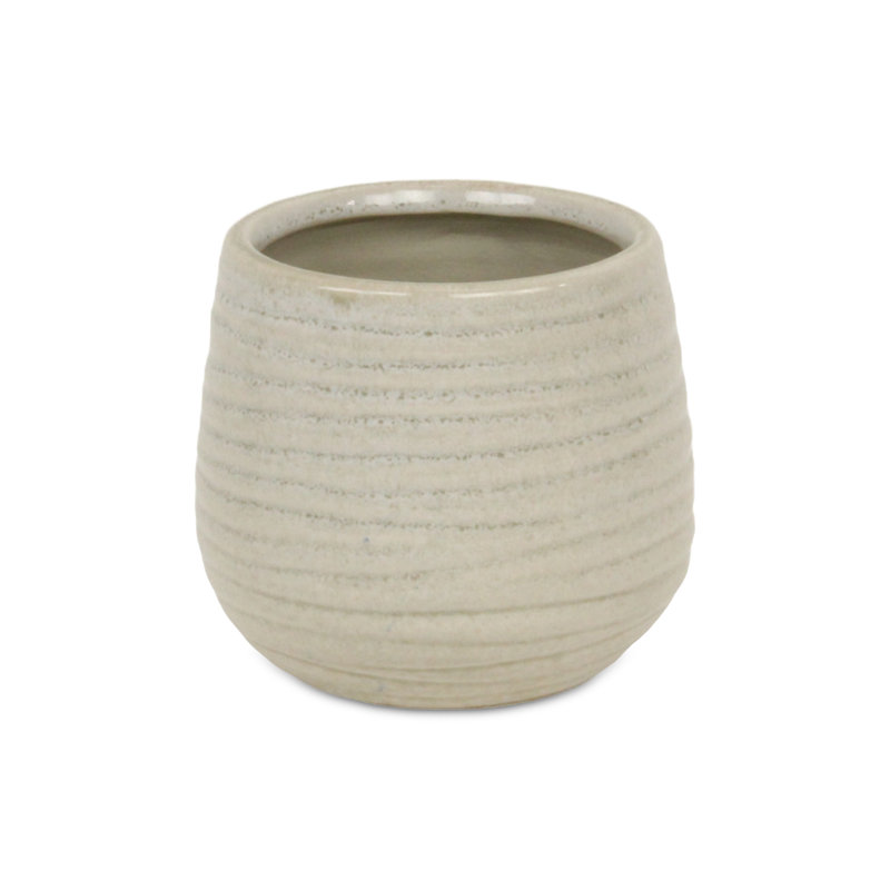 Pot en céramique Grazielli, H 4,75 po x l 4,5 po x P 4,5 po, Blanc