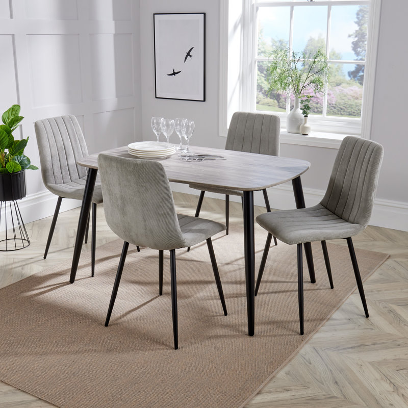 Benu Rectangular 120cm L x 80cm W Dining Kitchen Table, Grey