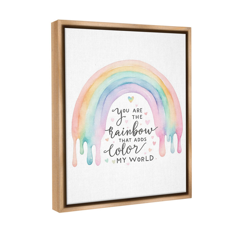 «Dripping Inspirational Rainbow» par Amanda Greenwood sur, Cadre flottant orme Montalcino, H 21 po x l 17 po