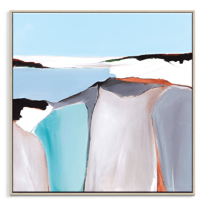 Daybreak by Brenda Meynell - Painting, 76cm H x 76cm W x 5cm D, Brown Framed Canvas