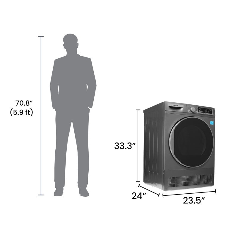 ConServ 4cf Dryer Condensing/Ventless Sanitize LED Display Rev. Door 220V EStar, Titanium