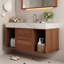 Meuble-lavabo flottant de 39,4 po avec lavabo en céramique et tiroirs à fermeture en douceur, rangement mural pour salle de bain moderne-435789218