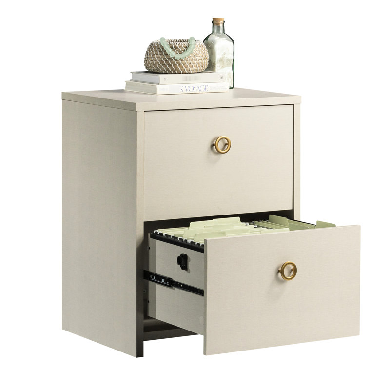 Classeur latéral de couleur beige, offrant un rangement efficace pour les documents de format lettre et légal dans diverses pièces, finition gris moderne, fonction de verrouillage, tiroirs pleine extension lisses, surface supérieure, compact