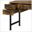Bureau de coiffeuse en chêne rustique et noir Juvanth avec miroir, tiroirs spacieux et structure en métal durable pour une élégance moderne