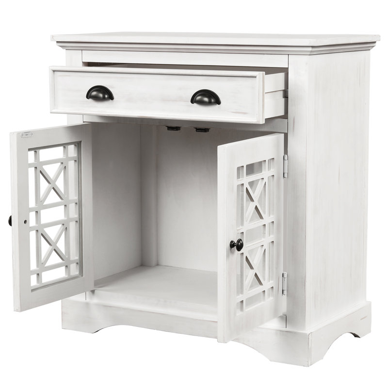 Mara Solid Wood Accent Cabinet, Vintage White