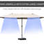 Parasol de patio de 15 pi, acier rectangulaire, moustiquaire double face, mécanisme à manivelle simple, parasol de café 15 pi, cadre en acier, garde, manivelle sans effort,
