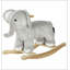 Cheval à bascule Qaba, animal à bascule pour enfants, chaise berçante éléphant avec sons réalistes, jouet en peluche pour enfants de 2 à 4 ans