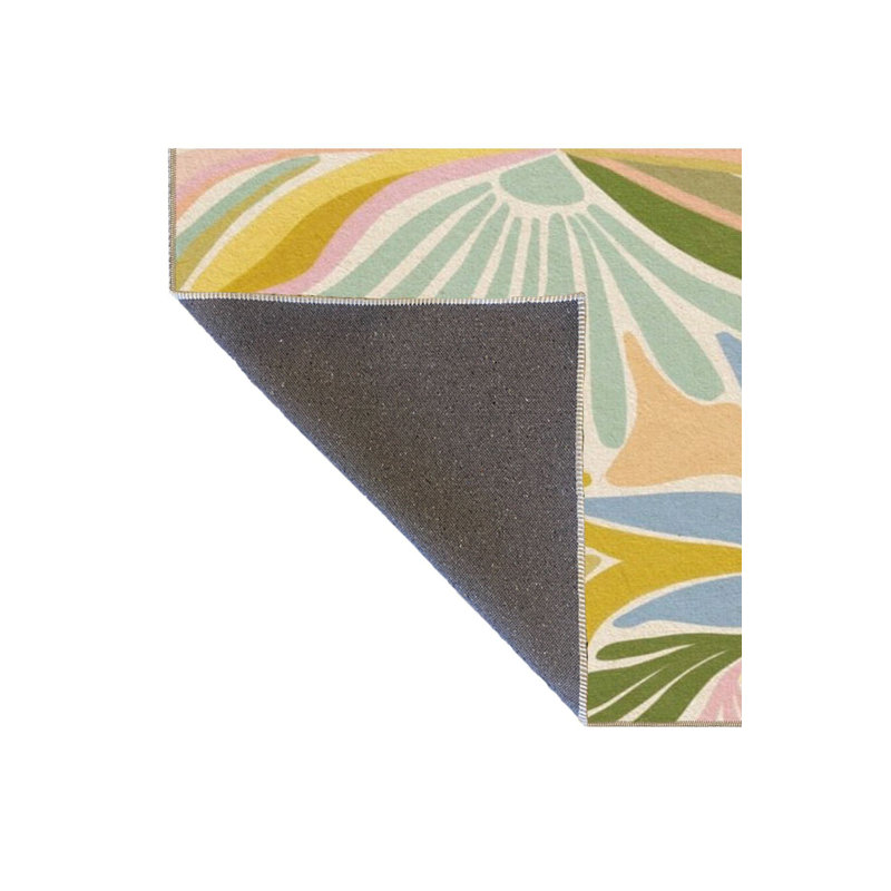 Patterned Woven Base Rug, Square 4'11" Rug Pad Included
