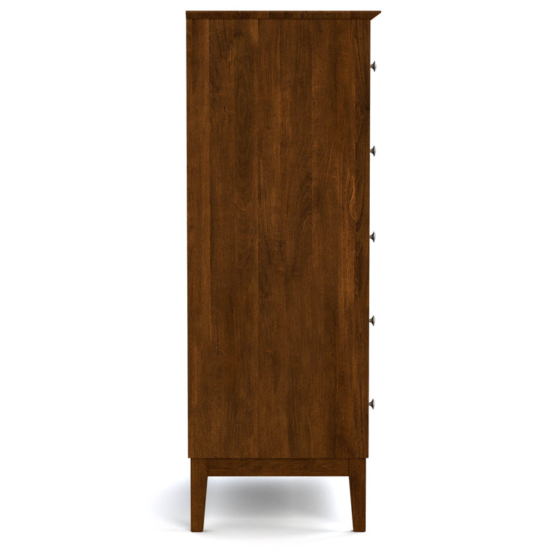 Origins 5 - Drawer Solid Wood Dresser, Nickel
