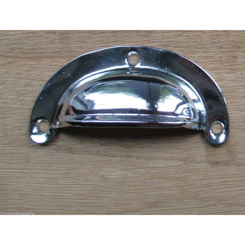 Lugged Pressed Steel Cup Pull Antique Iron, Chrome