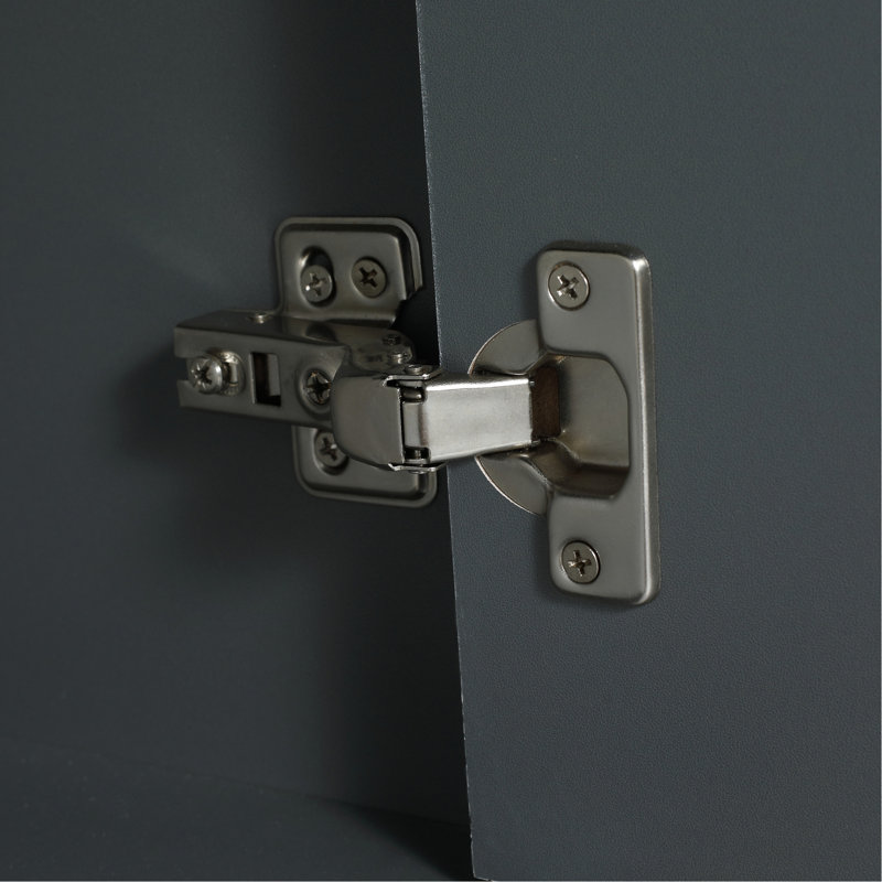 Meuble-lavabo autoportant de 30 pouces pour salle de bain - Lavabo d'appoint moderne en résine et contreplaqué bleu marine