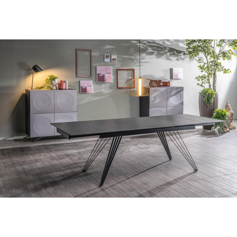 Lynnville Extendable Metal Base Dining Table