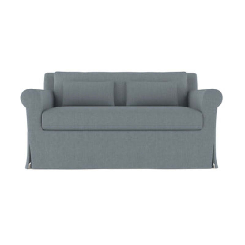 Causeuse à accoudoirs arrondis Ludlow, H 34 po x l 60 po x P 42 po, Brume de lin Box Weave, Brun foncé