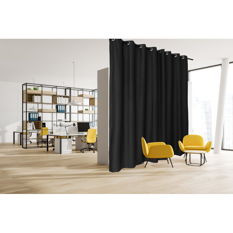 Emillie Blackout Single Curtain Panel, Black, 180" W x 108" L
