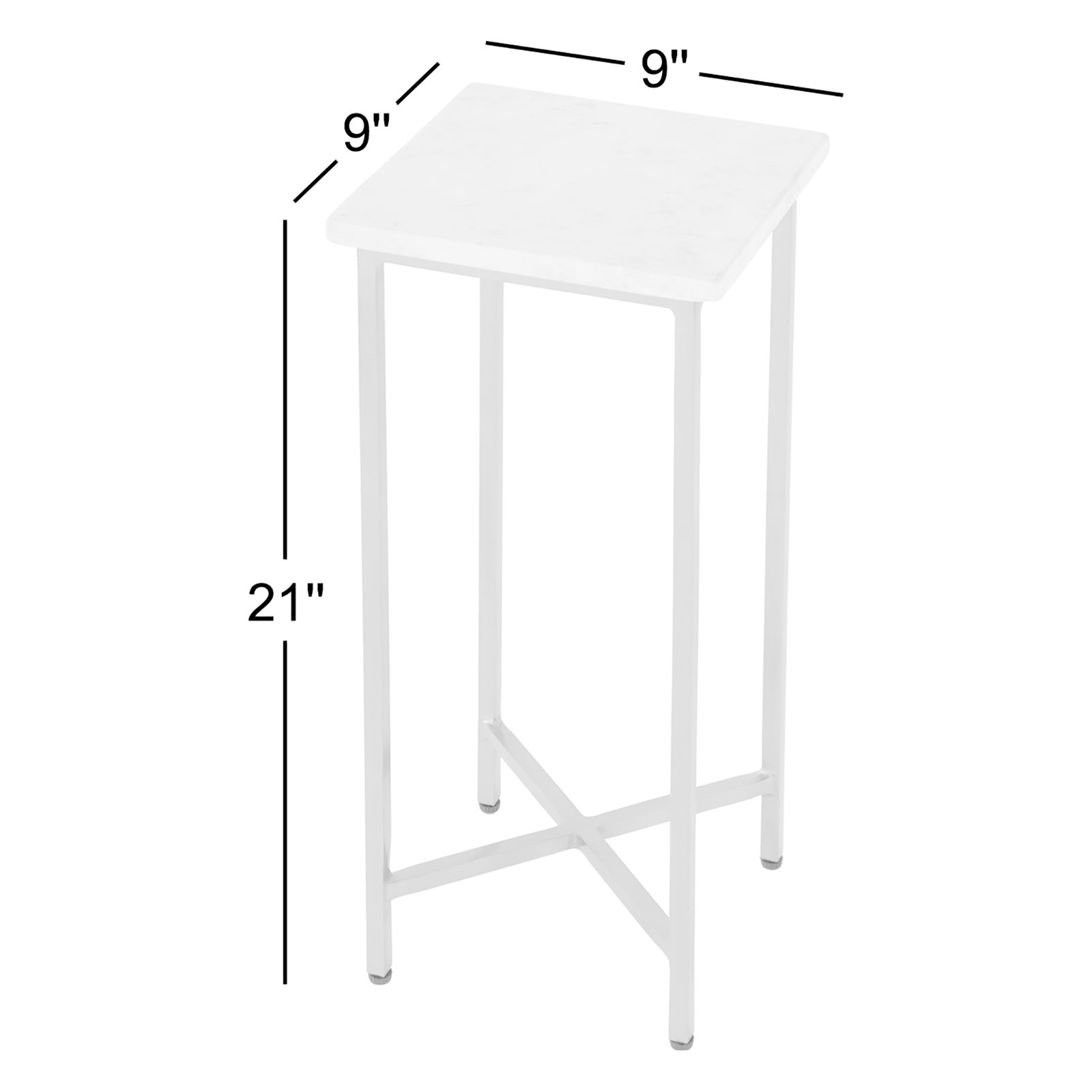 9" Genuine Marble End Table