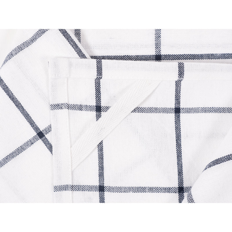 Cotton Stripe Jacquard Tea Towel Kitchen Towel, Navy