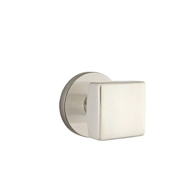 Ensemble de mortaise intérieure Emtek avec rosette de disque et bouton carré (LH)