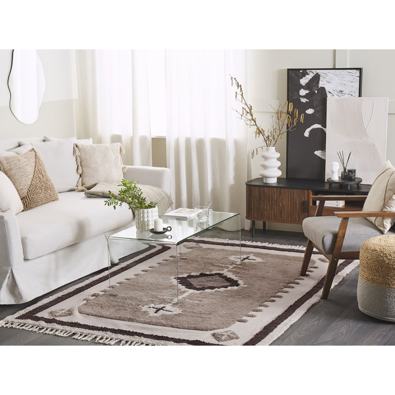 Affonso Geometric Cotton Area Rug, Rectangle 160 x 230cm