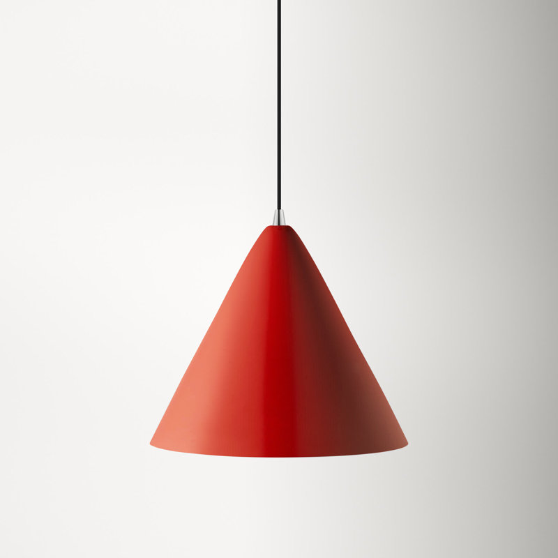 Oaklee 1 - Light Single Pendant, Shiny Red, 18" H x 14" W x 14" D