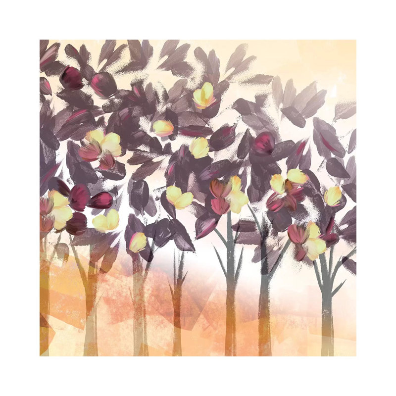 Pink Trees Dark by Northern Lights - Wrapped Canvas Gallery-Wrapped Canvas Giclée, 30.48 cm H x 30.48 cm W