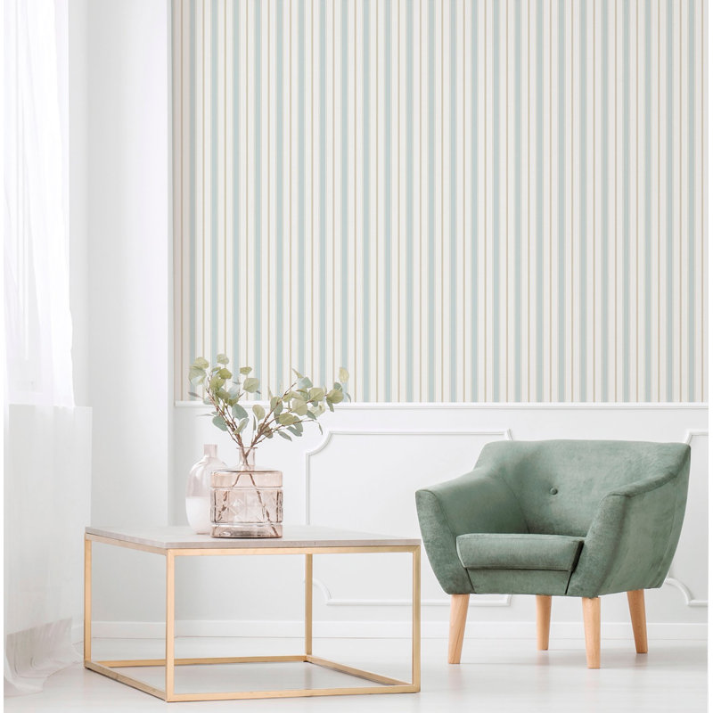 Essential Stripes Royal Stripe Wallpaper, Light Blue