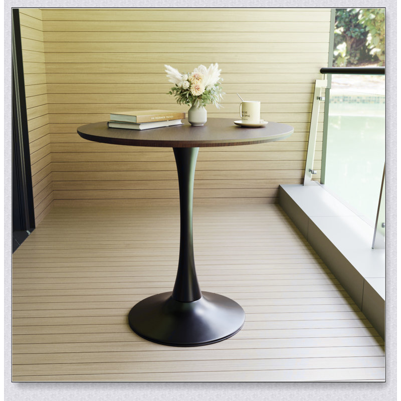 Table de salle à manger ronde Tulip pour 2 à 4 personnes, plateau en panneau de fibres à densité moyenne avec base piédestal, parfaite pour les petits appartements et les grandes maisons