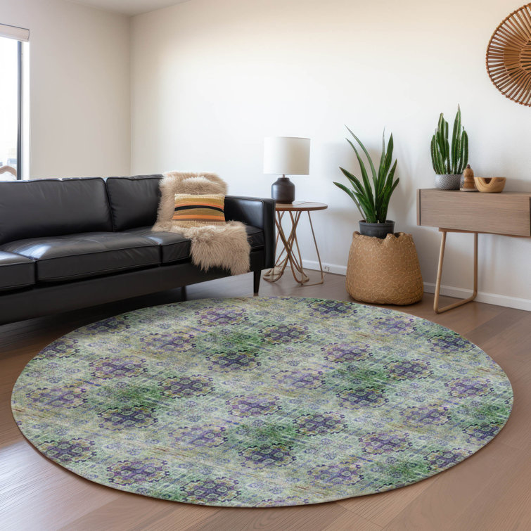 Premium Machine Washable Cerrito AMF557 Purple Rug