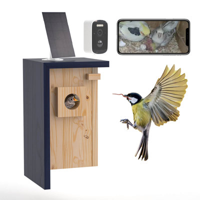 Smart Bird House With Camera, Solar Powered 1080p Hd Birdhouse Camera, 2.4g Wifi Live View & App Control, Night Vision Outdoor Bird Nest Box For Garden, Ideal Gift For Bird Lovers