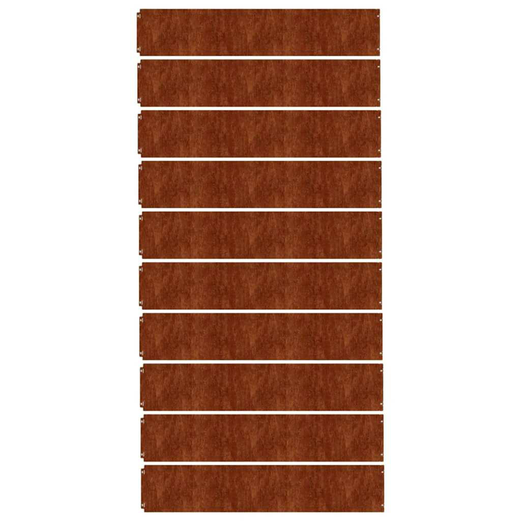 Vidaxl Lawn Edgings 10 Pcs 25X103 Cm Flexible Corten Steel