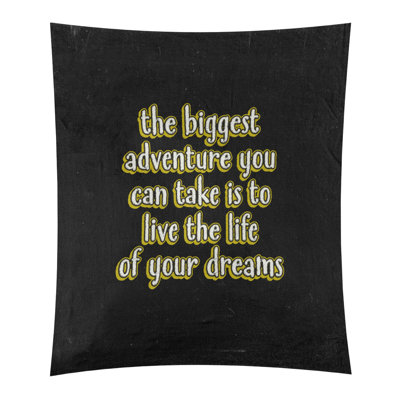Tapisserie tableau noir en polyester le plus grand de la citation adventure