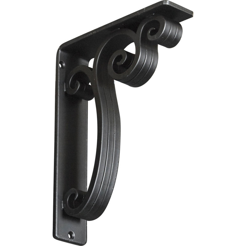 Support en fer forgé Avery, H 10 po x l 2 po x P 7,5 po, Noir