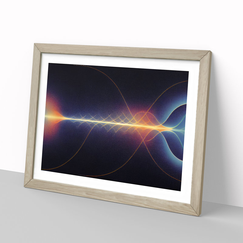 Enthralling Modern Abstract - Single Picture Frame Print, 34cm H x 46cm W x 2cm D, Oak