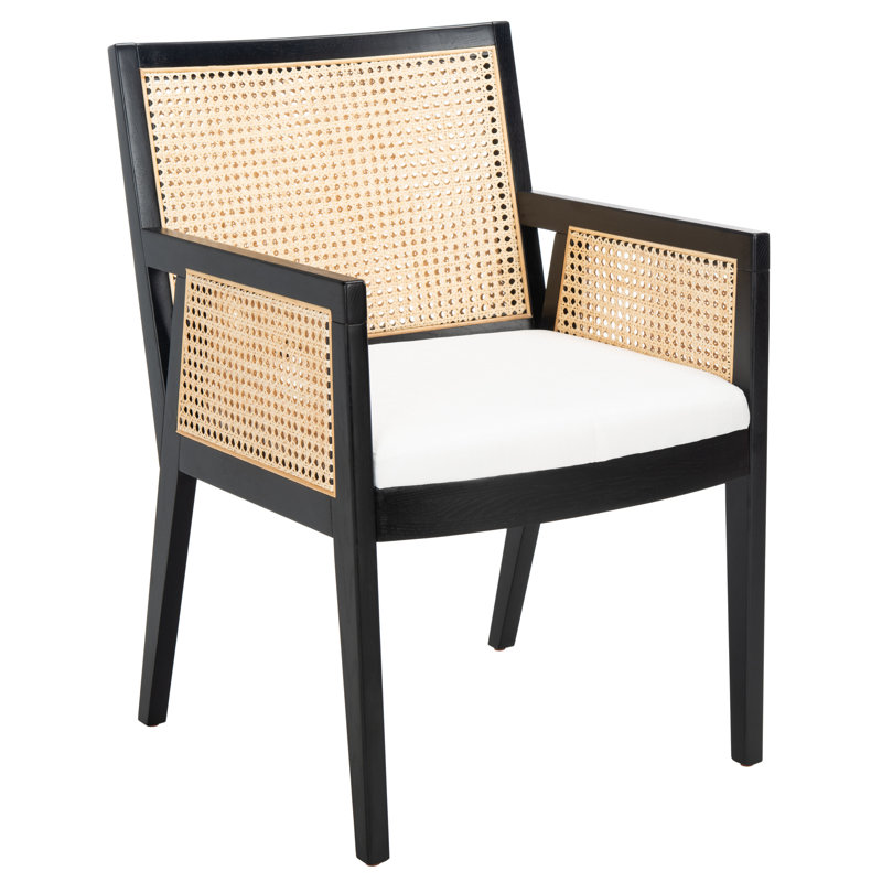 Fauteuil en lin Aurora beige, Noir / naturel