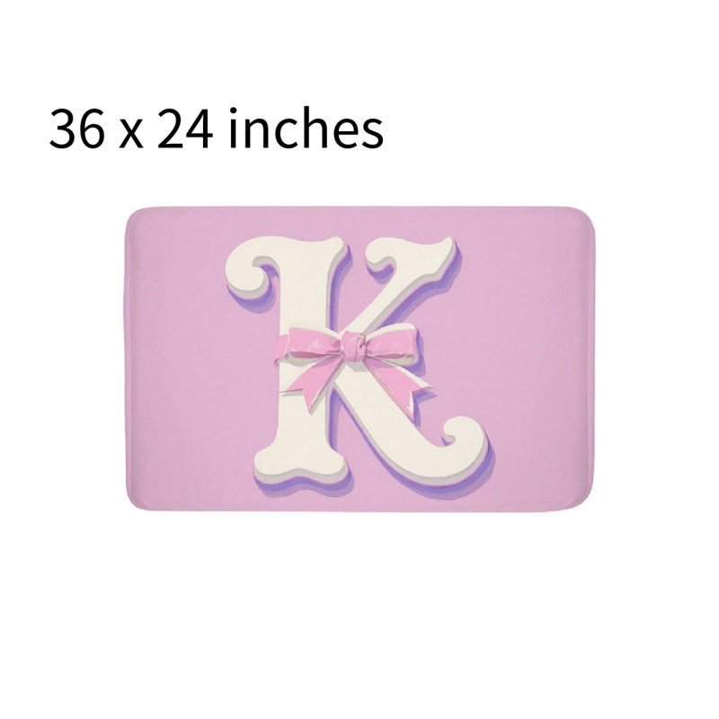 Tapis pour salle de bain lettre K Bowknot, 36 x 24