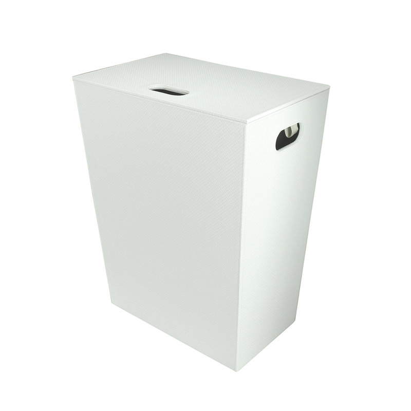 Panier à linge avec couvercle, Blanc, Grand (H 24 po x l 18,9 po x P 11,8 po)