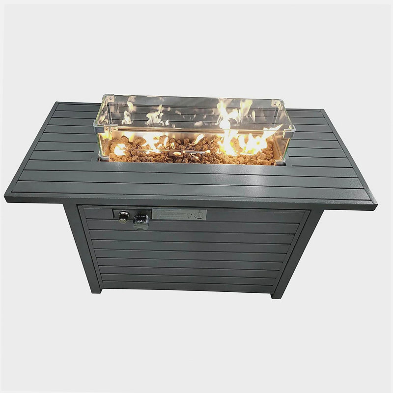 Covered Steel Propane Fire Pit Table