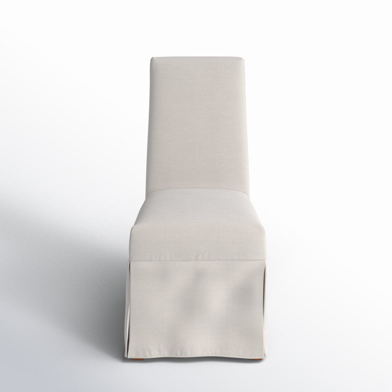 19.3'' H Fabric Upholstered Pine Parsons Chair, Sand