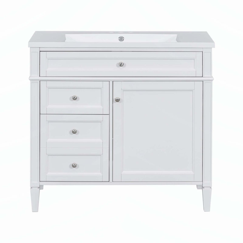 Modern Bathroom Vanity with Multiple Drawers and Stylish Design for Optimal Storage, White