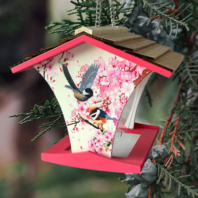 Mangeoire à oiseaux Happy Hopper avec fleurs de cerisier et mésange