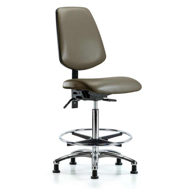 Chaise de travail ergonomique Landolfo, Non, Taupe, Patins